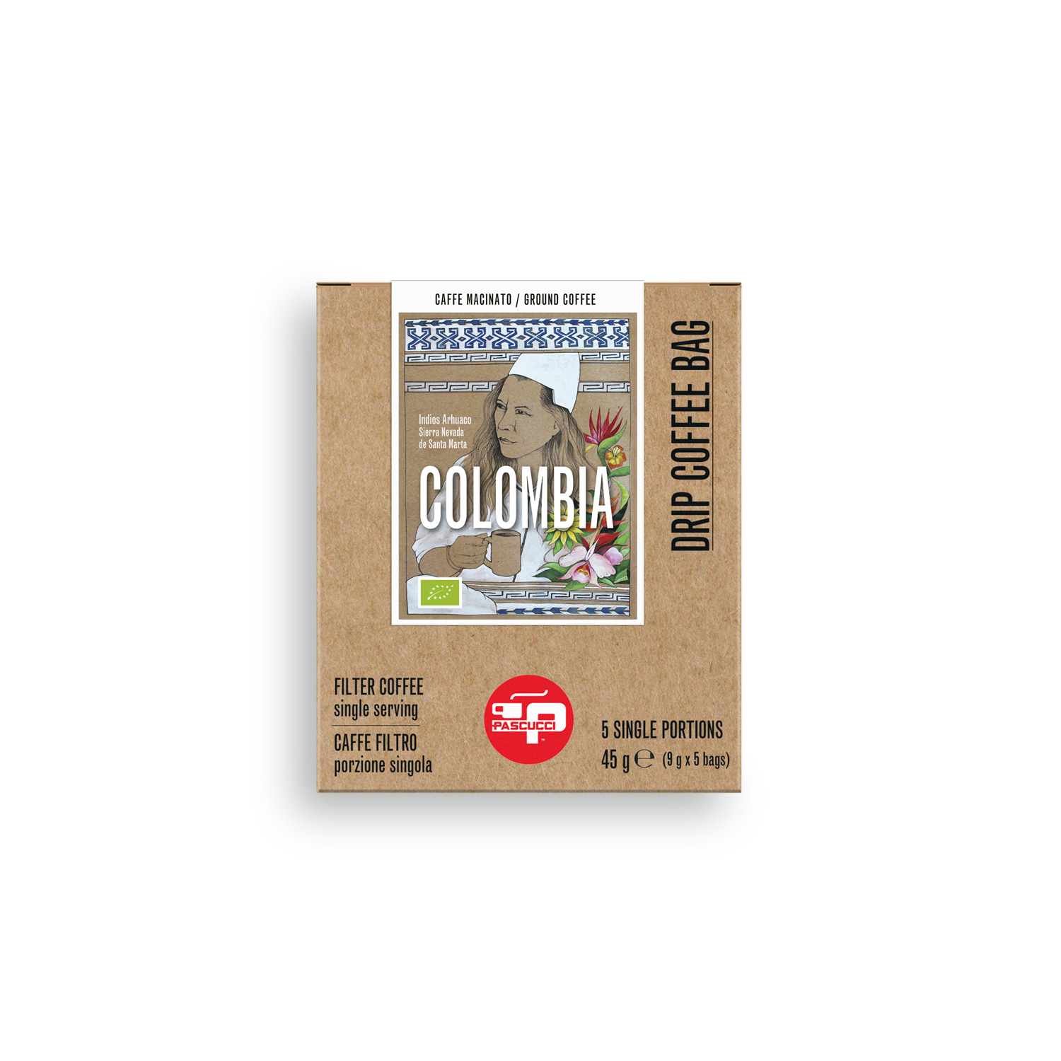 Drip Coffee Colombia Arhuaco, 5 × 9 g